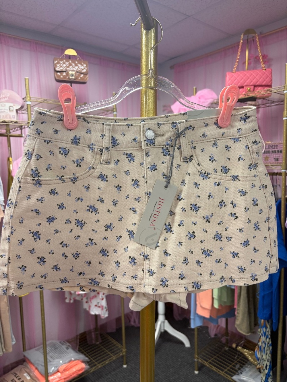 Just Black Floral Skort